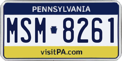 PA license plate MSM8261
