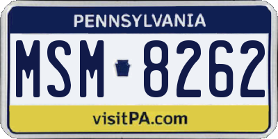 PA license plate MSM8262