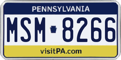 PA license plate MSM8266