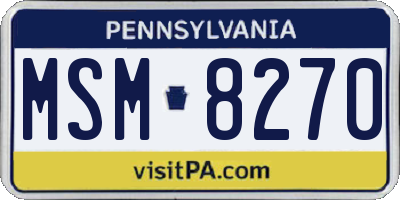 PA license plate MSM8270