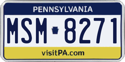 PA license plate MSM8271