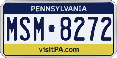 PA license plate MSM8272