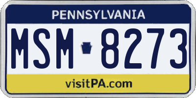 PA license plate MSM8273