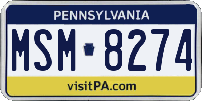 PA license plate MSM8274