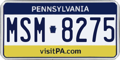 PA license plate MSM8275