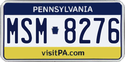 PA license plate MSM8276