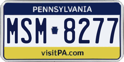 PA license plate MSM8277