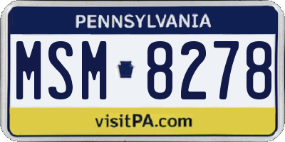 PA license plate MSM8278