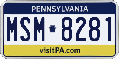 PA license plate MSM8281