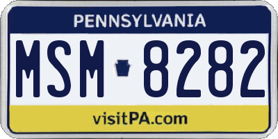 PA license plate MSM8282