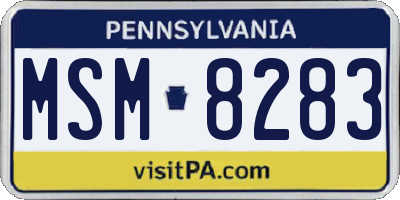 PA license plate MSM8283