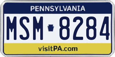 PA license plate MSM8284