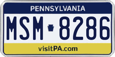 PA license plate MSM8286