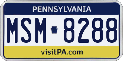 PA license plate MSM8288