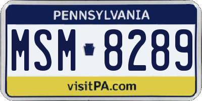 PA license plate MSM8289