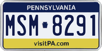 PA license plate MSM8291