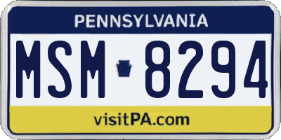 PA license plate MSM8294