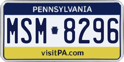 PA license plate MSM8296