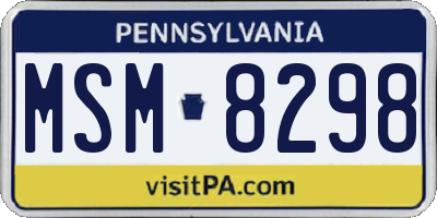 PA license plate MSM8298