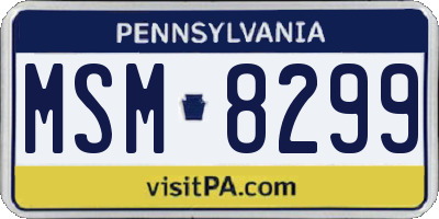 PA license plate MSM8299