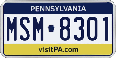 PA license plate MSM8301