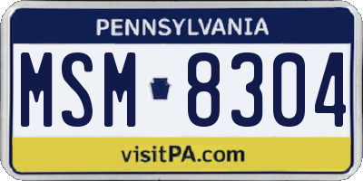 PA license plate MSM8304