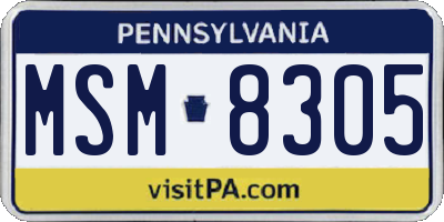 PA license plate MSM8305