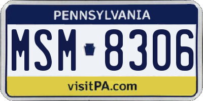 PA license plate MSM8306