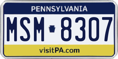 PA license plate MSM8307