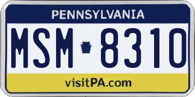 PA license plate MSM8310