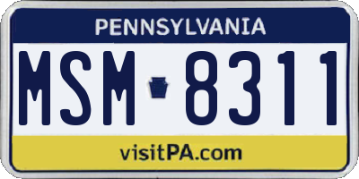 PA license plate MSM8311