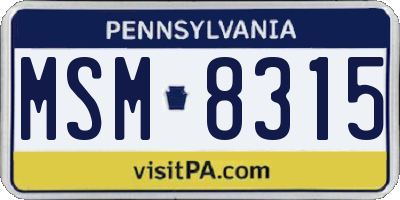 PA license plate MSM8315