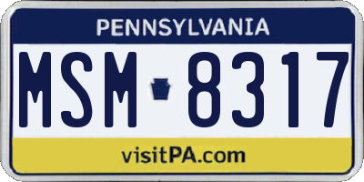 PA license plate MSM8317