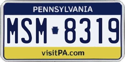 PA license plate MSM8319
