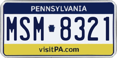PA license plate MSM8321