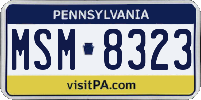 PA license plate MSM8323