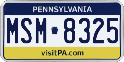 PA license plate MSM8325