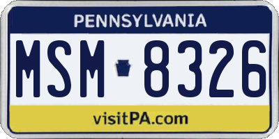 PA license plate MSM8326