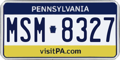 PA license plate MSM8327