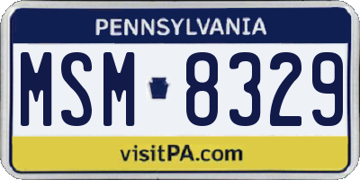 PA license plate MSM8329