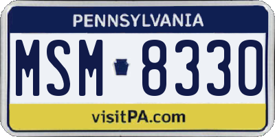 PA license plate MSM8330