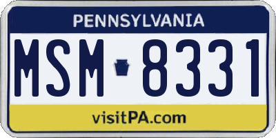 PA license plate MSM8331