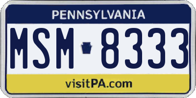 PA license plate MSM8333