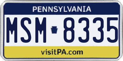 PA license plate MSM8335