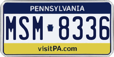 PA license plate MSM8336