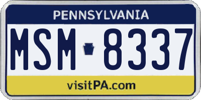 PA license plate MSM8337