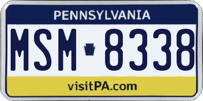 PA license plate MSM8338