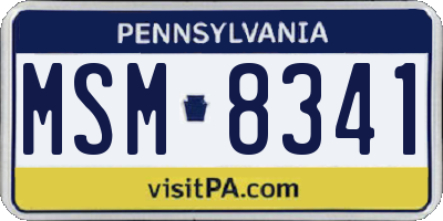PA license plate MSM8341