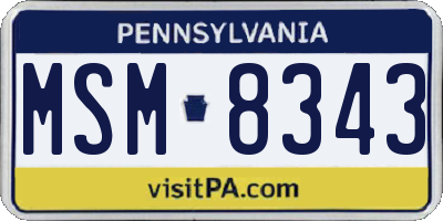 PA license plate MSM8343