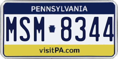 PA license plate MSM8344